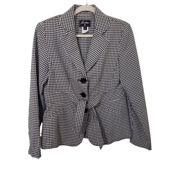 Sweet Suit Womens Hounds Tooth Blazer Jacket Shoulder Pads Size 8 - Picture 1 of 6